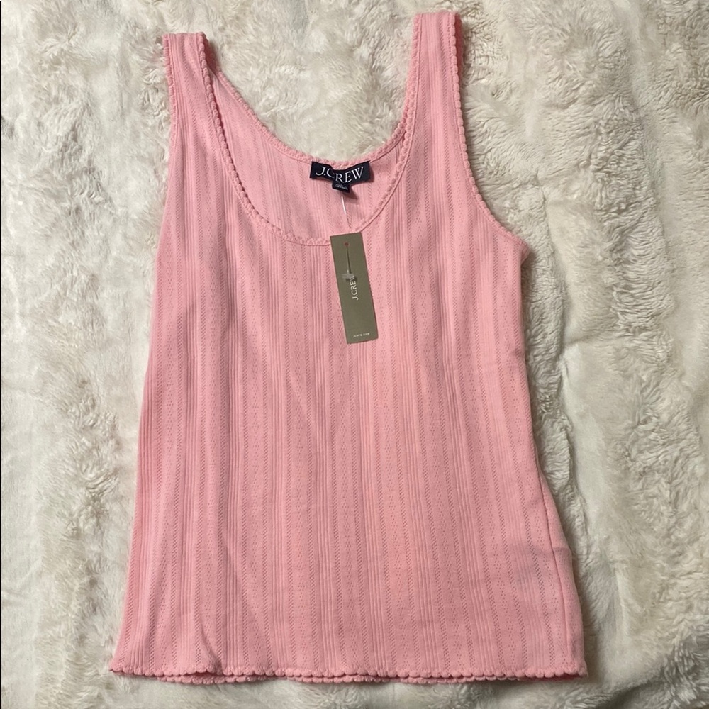 J. Crew Pink Tank Top in pointelle